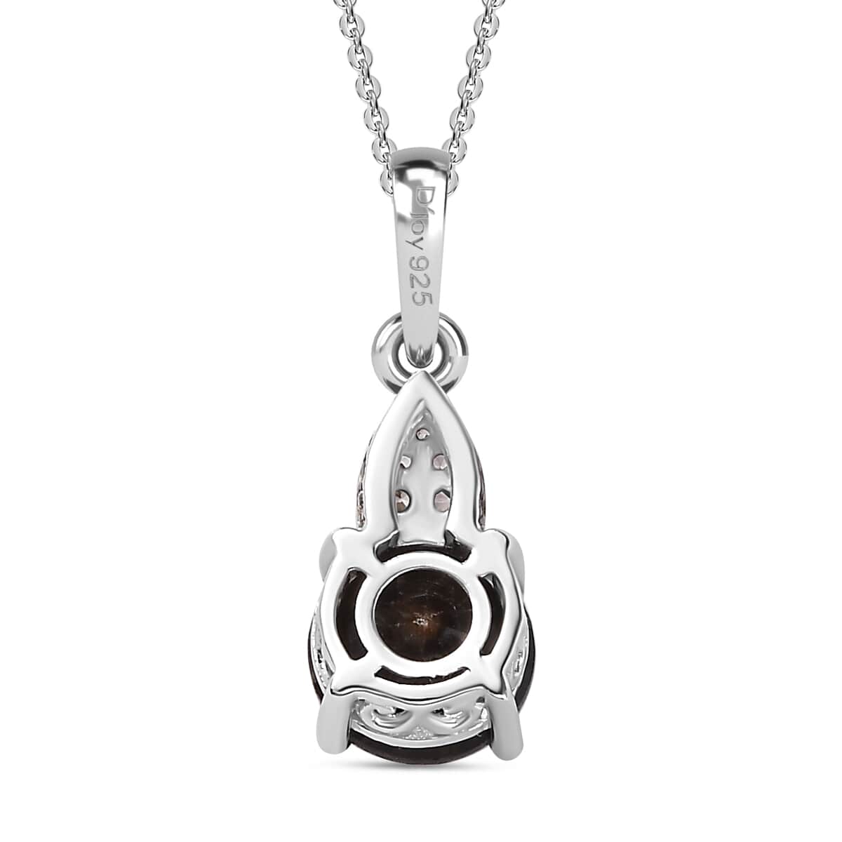 Zawadi Chocolate Sapphire and Champagne Zircon Ring (Size 5.0) and Pendant Necklace 20 Inches in Rhodium Over Sterling Silver 6.00 ctw image number 8