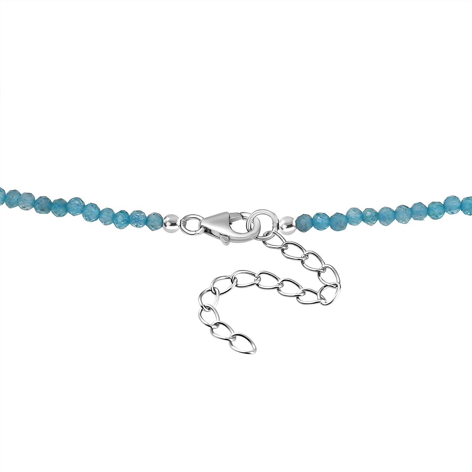 Larimar Beads Pendant 44.00 ctw Necklace in Rhodium Over Sterling Silver 18 Inches