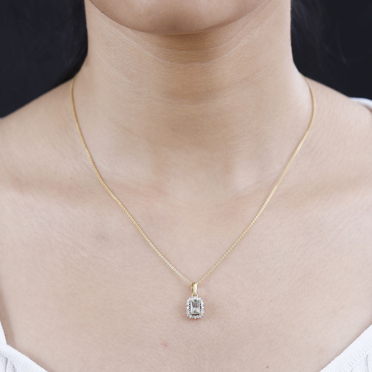 AAA Turkizite and Diamond Sunburst Pendant Necklace 20 Inches in 18K Vermeil Yellow Gold Over Sterling Silver 0.80 ctw