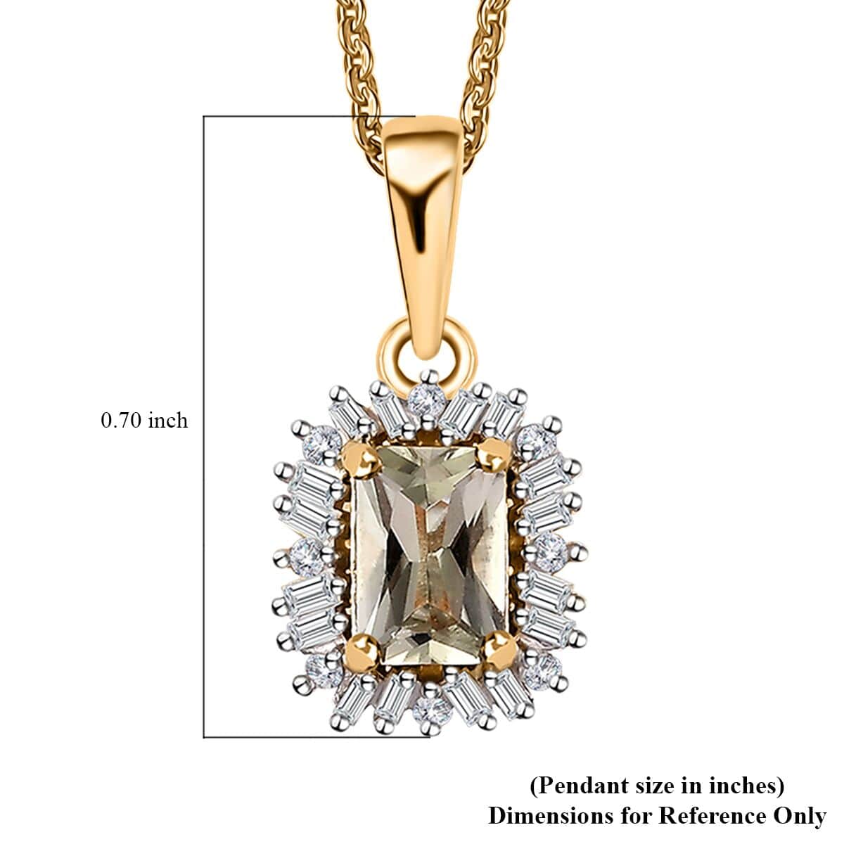 AAA Turkizite and Diamond Sunburst Pendant Necklace 20 Inches in 18K Vermeil Yellow Gold Over Sterling Silver 0.80 ctw image number 5