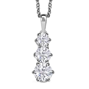 Simulated Diamond 4.75 ctw Pendant in Sterling Silver with Stainless Steel Necklace 20 Inches