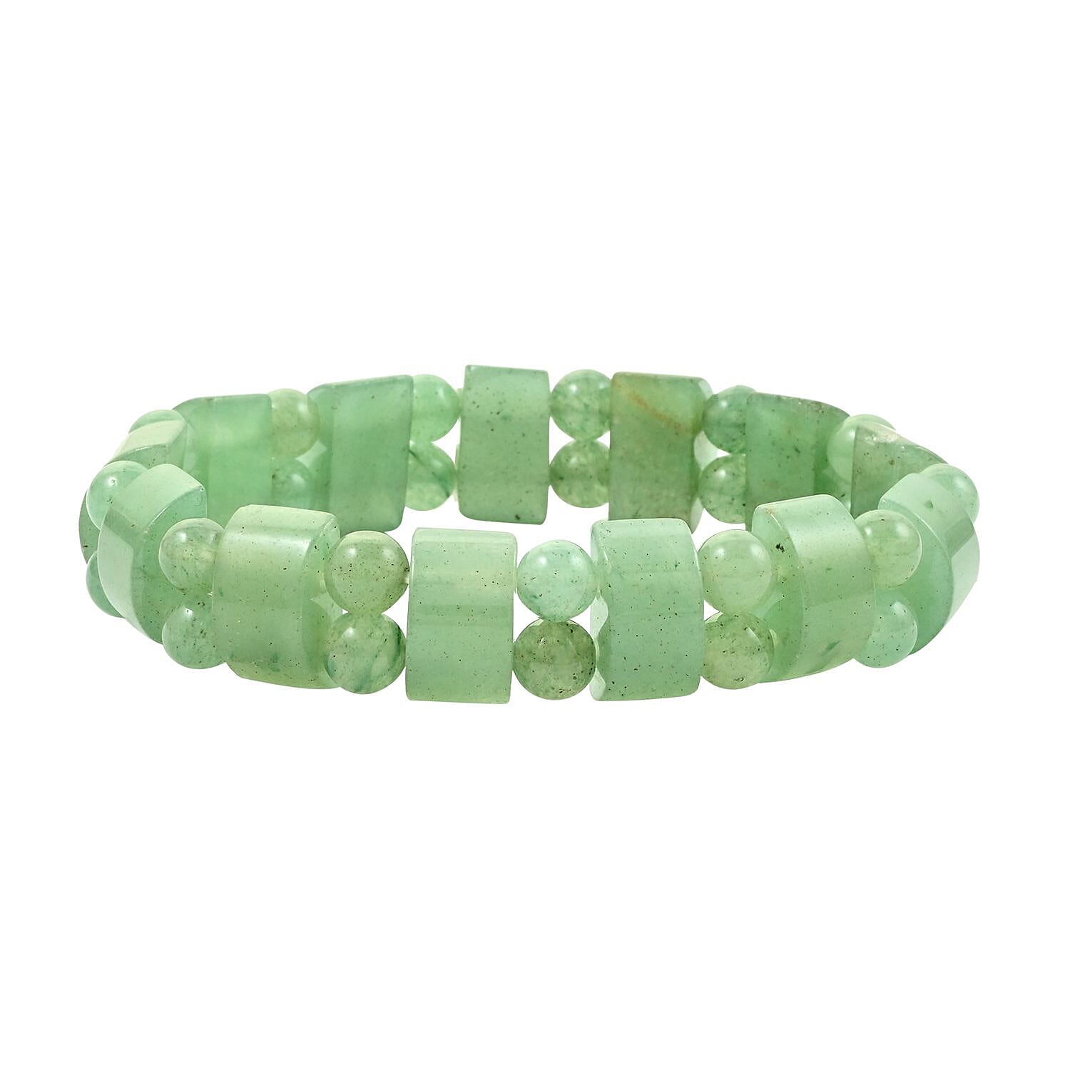 Set of 2 Green Aventurine and Red Aventurine Beaded Stretch Bracelet 302.50 ctw