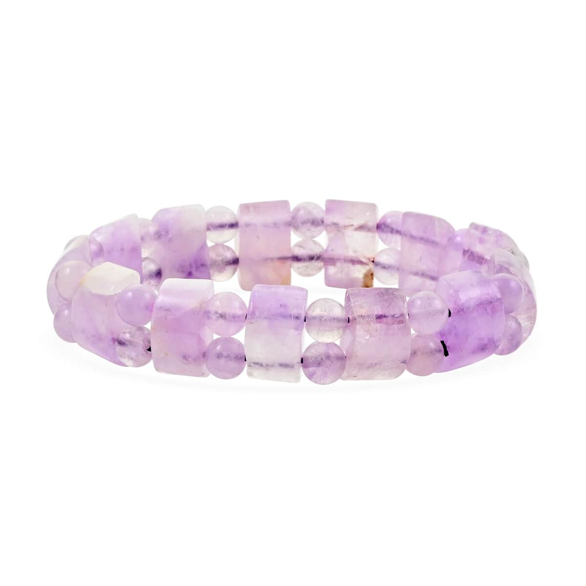 Set of 2 Rose Quartz and Amethyst Stretch Bracelet 276.00 ctw image number 5