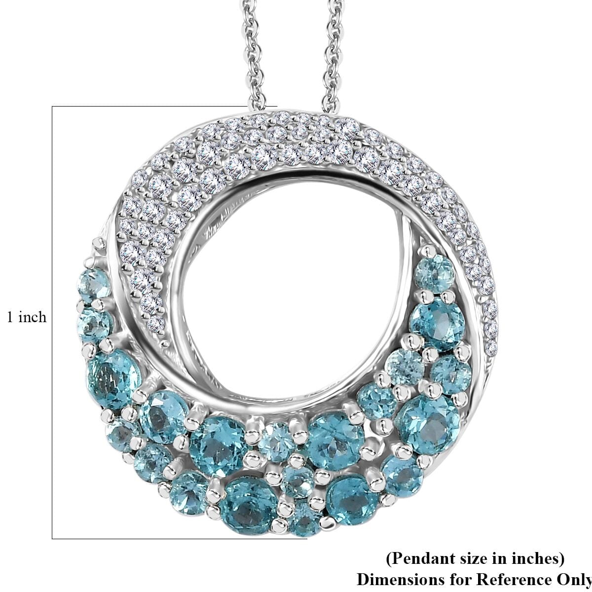 Circle and Ocean Wave Pendant Rhodium over Sterling Silver - Pendant Only Circle and Ocean Wave Pendant Rhodium over Sterling Silver - Pendant Only