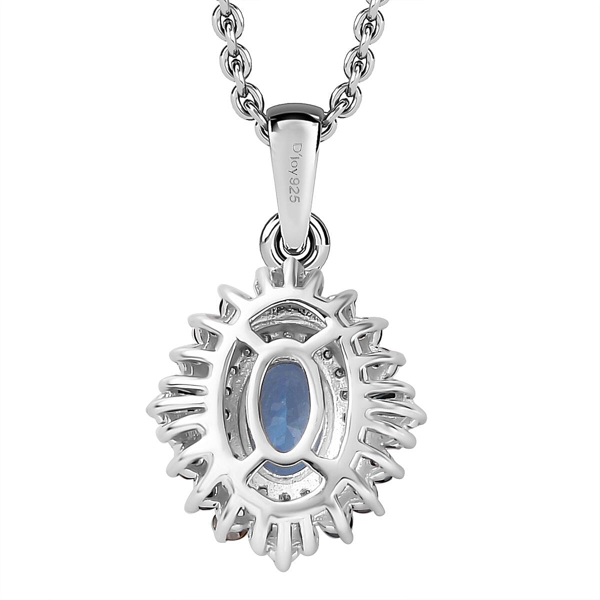 Santa Maria Aquamarine and Multi Diamond Floral Pendant Necklace 20 Inches in Rhodium Over Sterling Silver 1.25 ctw