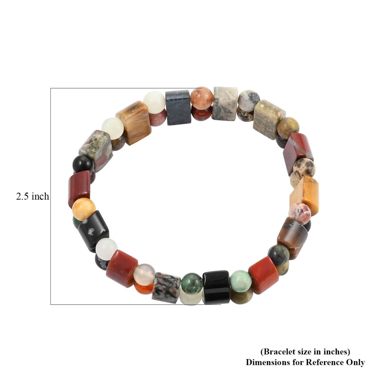 Set of 2 Multi Gemstone and Dumortierite Stretch Bracelet 282.50 ctw image number 4