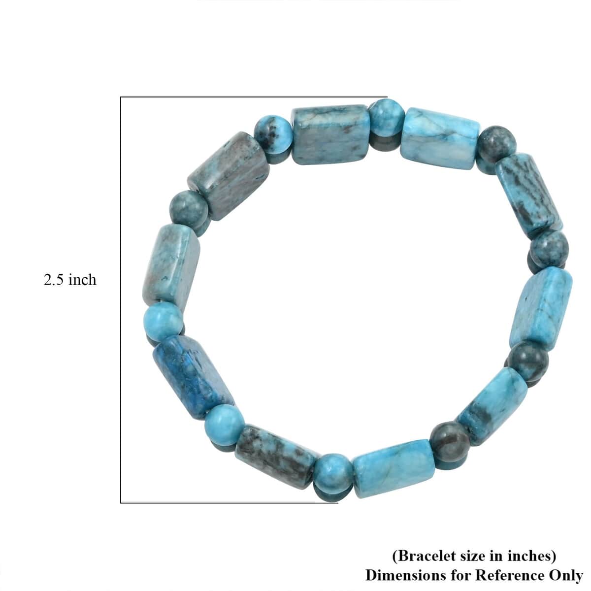 Set of 2 Blue Amazon Jasper and Red Jasper Beaded Stretch Bracelet 303.50 ctw image number 2