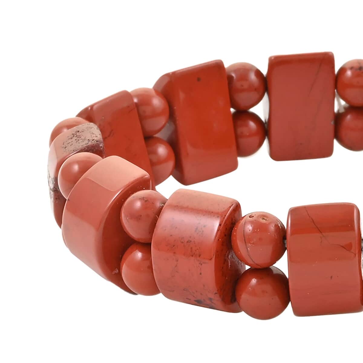 Set of 2 Blue Amazon Jasper and Red Jasper Beaded Stretch Bracelet 303.50 ctw image number 3