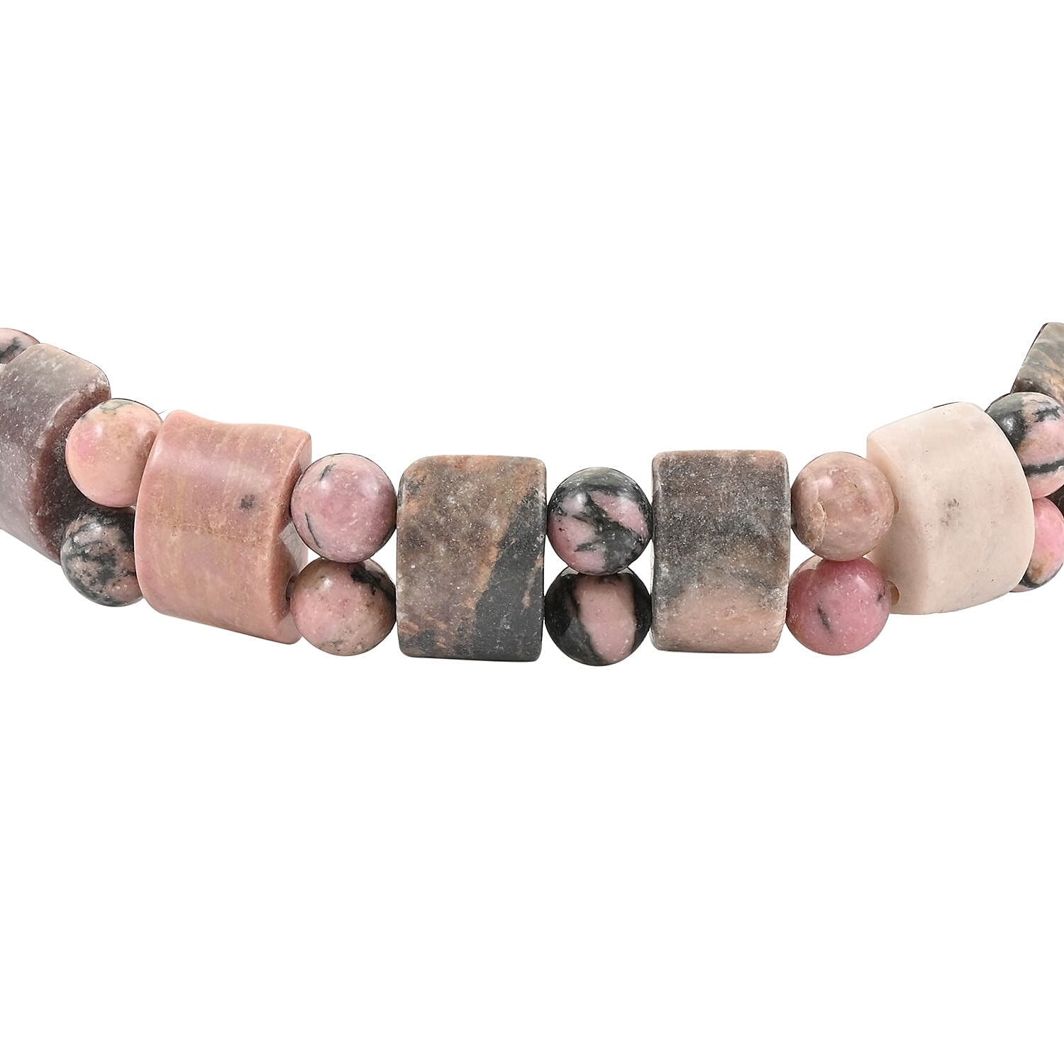 Set of 2 Rhodonite and Ocean Jasper Beaded Stretch Bracelet 314.50 ctw
