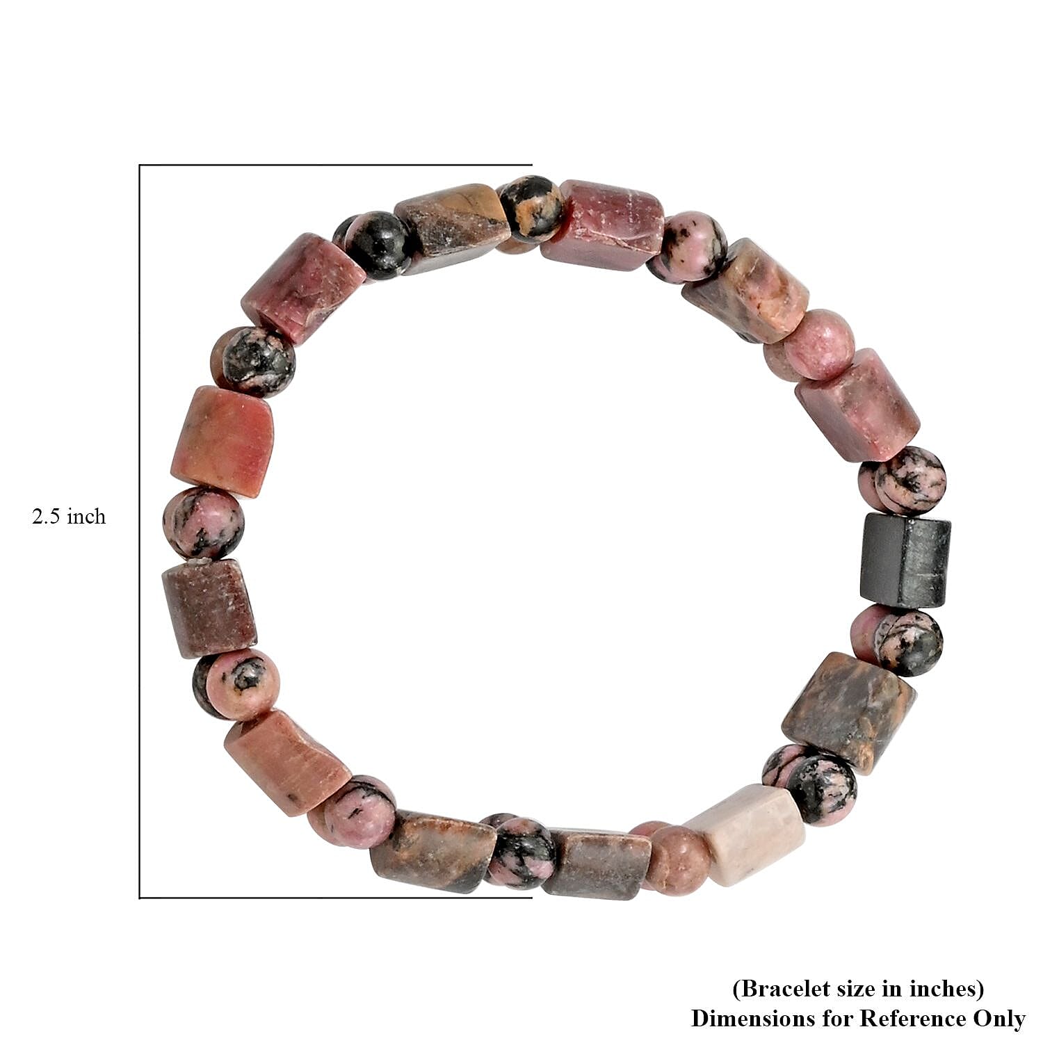 Set of 2 Rhodonite and Ocean Jasper Beaded Stretch Bracelet 314.50 ctw