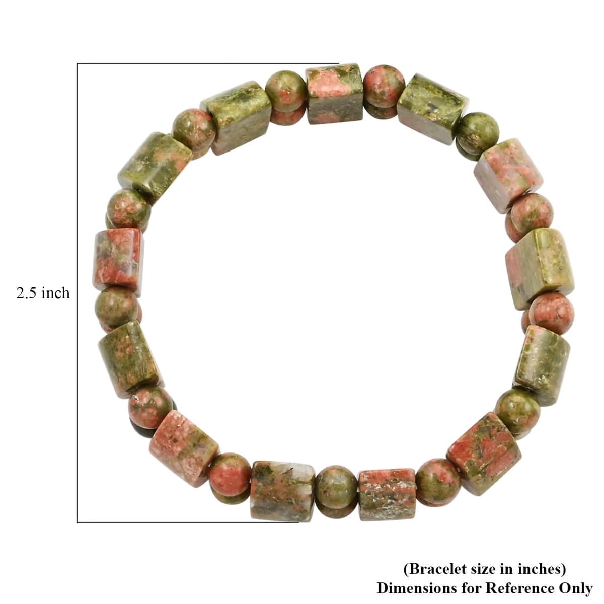 Set of 2 Unakite and Turquoise Beaded Stretch Bracelet 288.00 ctw image number 4