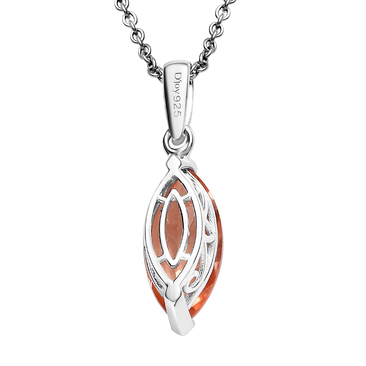 Morganique Quartz (Triplet) 4.50 ctw Pendant Necklace in Rhodium Over Sterling Silver 20 Inches