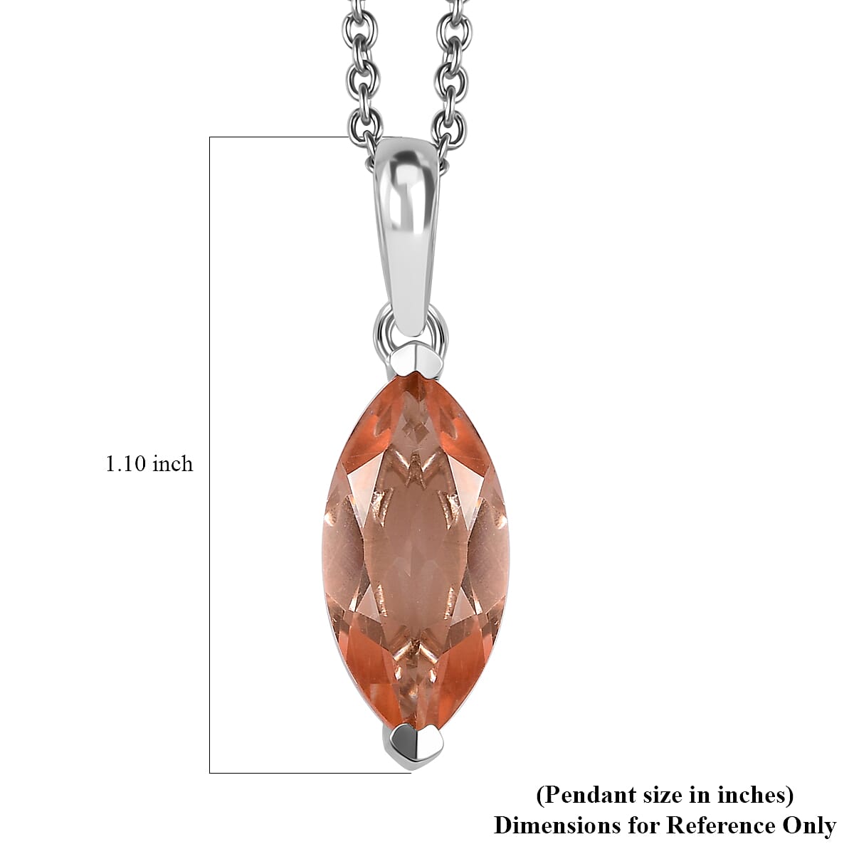 Morganique Quartz (Triplet) 4.50 ctw Pendant Necklace in Rhodium Over Sterling Silver 20 Inches