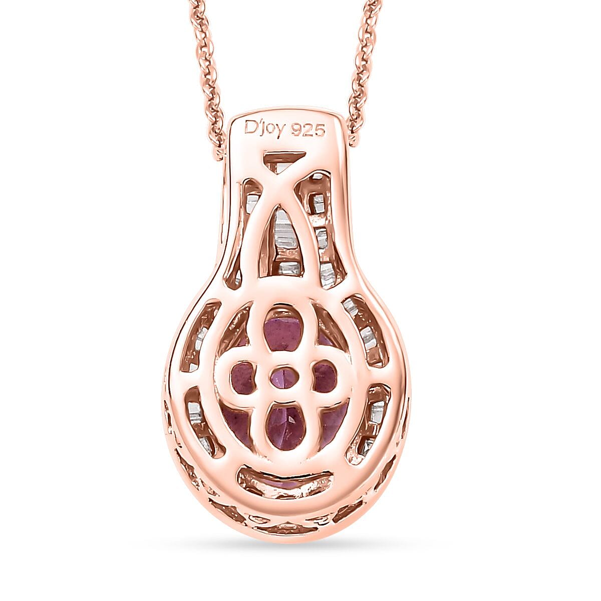 Premium Martha Rocha Kunzite and Diamond 3.60 ctw Cascade Pendant Necklace in 18K Vermeil Rose Gold Over Sterling Silver 20 Inches
