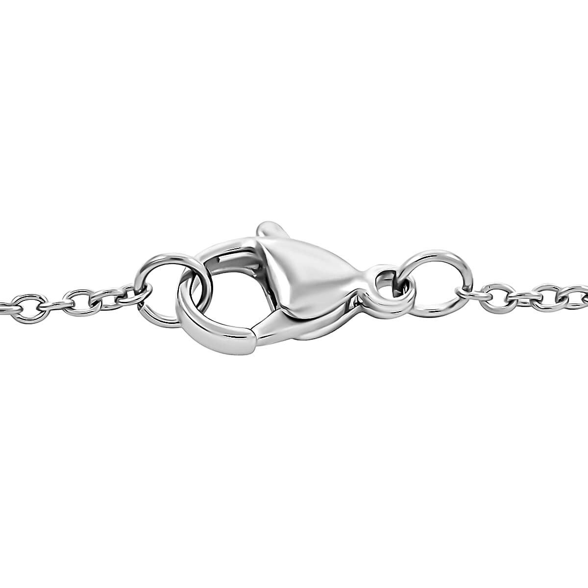 Diamond Accent Cross Pendant in Platinum Bond with Stainless Steel Necklace 20 Inches