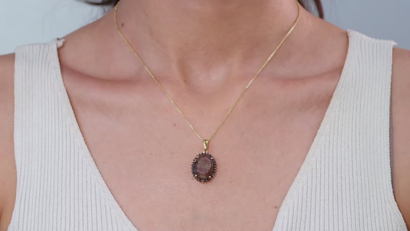 Zawadi Chocolate Sapphire and Brazilian Smoky Quartz Sunburst Pendant Necklace 20 Inches in 18K Vermeil Yellow Gold Over Sterling Silver 13.20 ctw