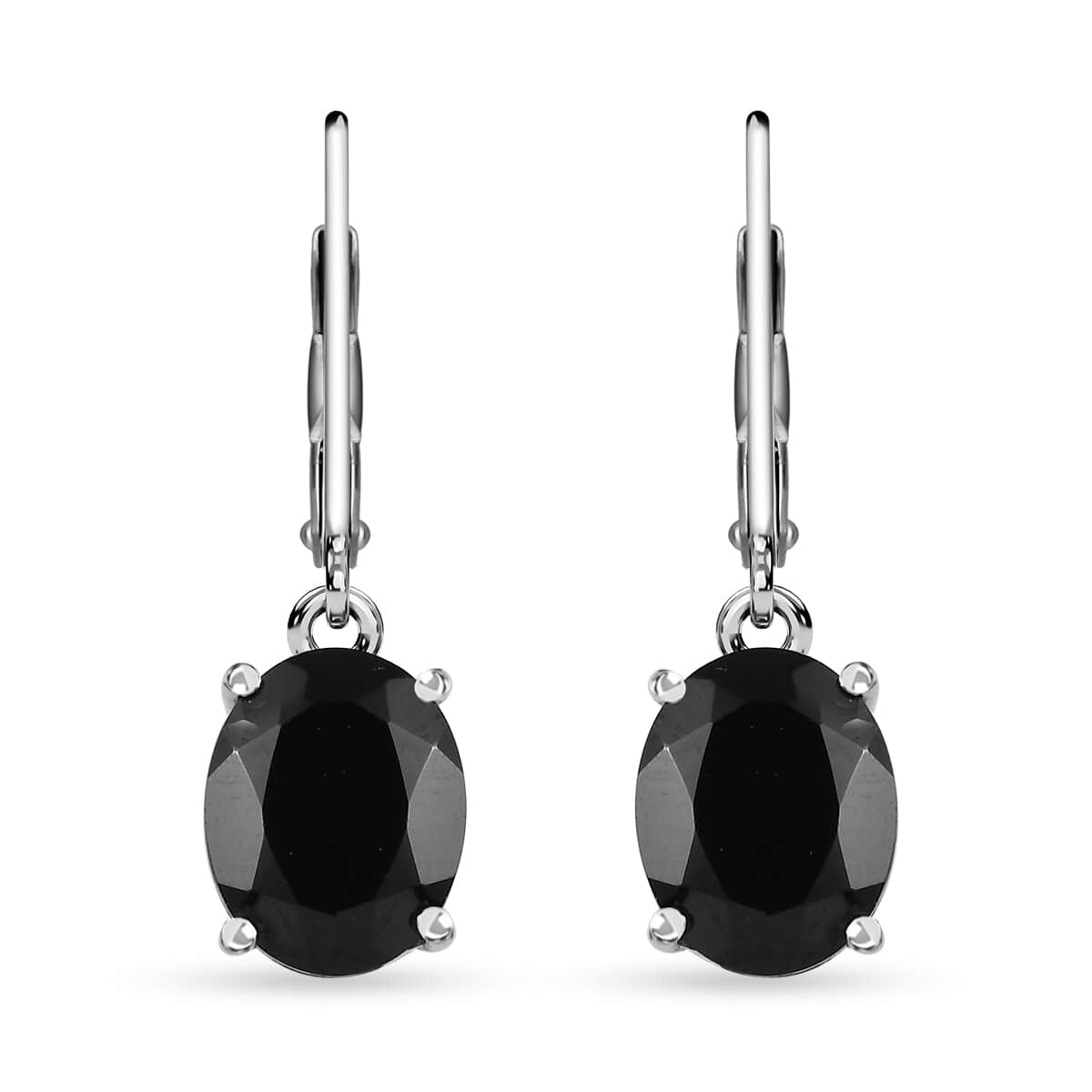 Karis Thai Black Spinel, White Zircon Earrings, Ring (Size 5.0) and Pendant in Platinum Bond with Stainless Steel Necklace (20 Inches) 12.60 ctw image number 8