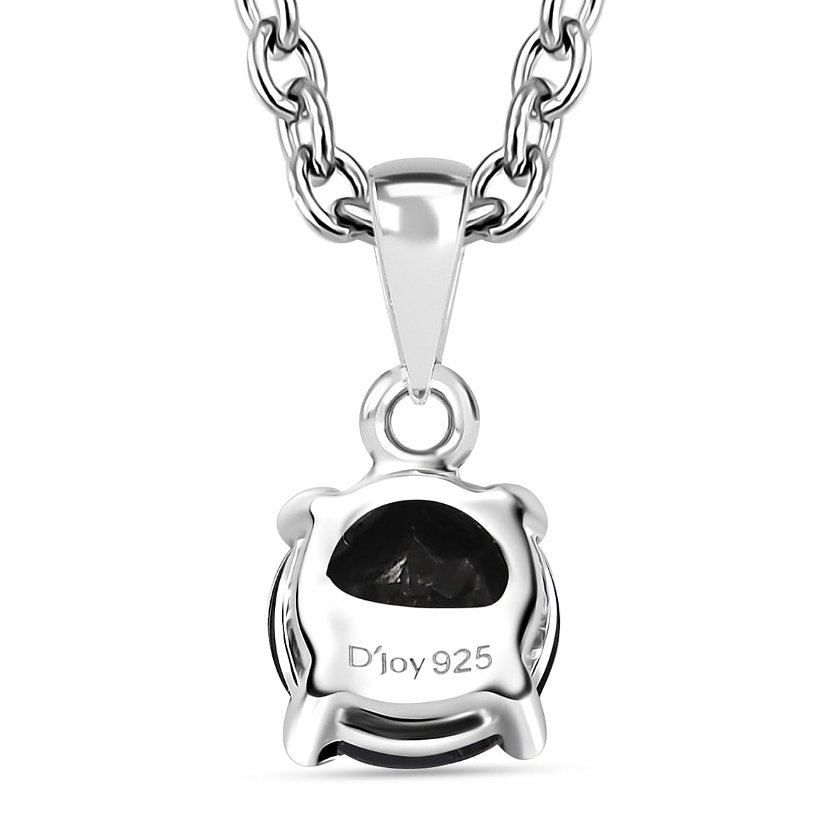 Thai Black Spinel 3.20 ctw Solitaire Stud Earrings, Pendant in Sterling Silver with Stainless Steel Necklace 20 Inches
