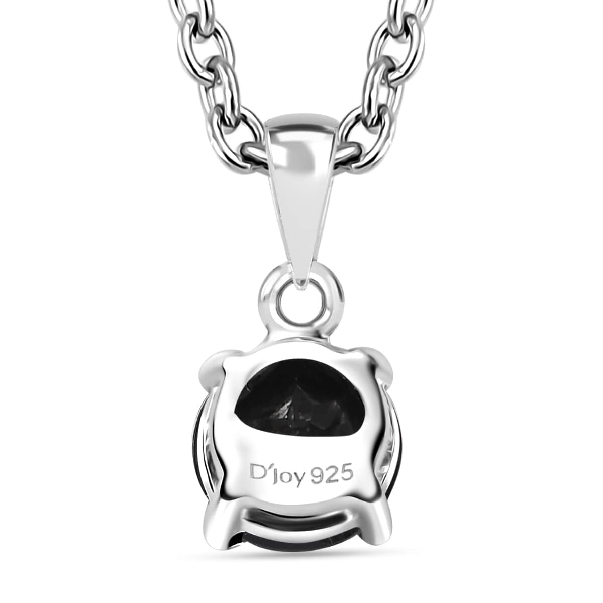 Thai Black Spinel 3.20 ctw Solitaire Stud Earrings, Pendant in Sterling Silver with Stainless Steel Necklace 20 Inches image number 4