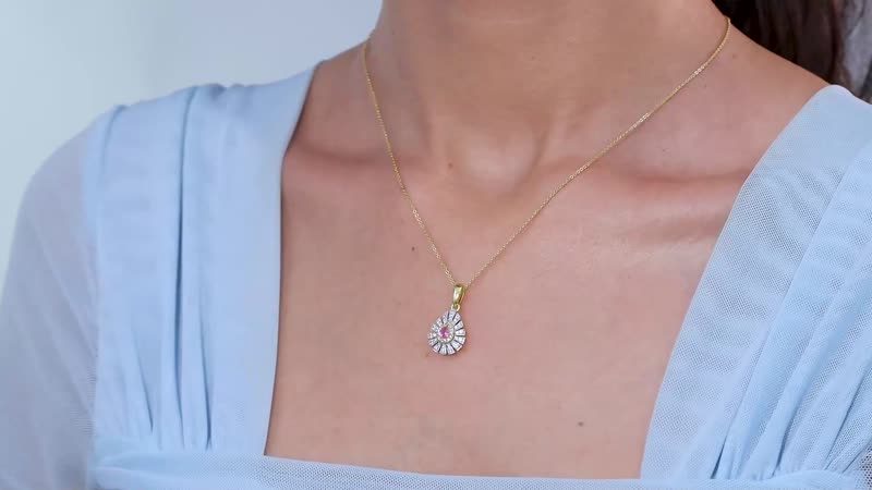 Premium Mahenge Spinel and Multi Gemstone Modern Glamour Pendant Necklace 20 Inches in 18K Vermeil Yellow Gold Over Sterling Silver 0.60 ctw
