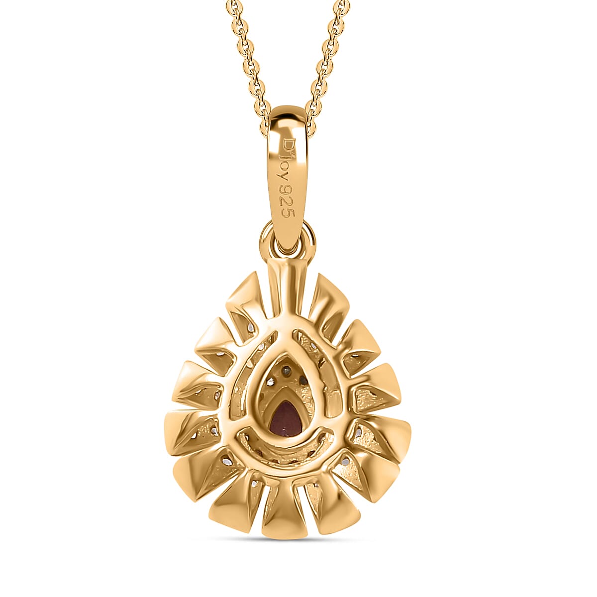 Premium Mahenge Spinel and Multi Gemstone Modern Glamour Pendant Necklace 20 Inches in 18K Vermeil Yellow Gold Over Sterling Silver 0.60 ctw