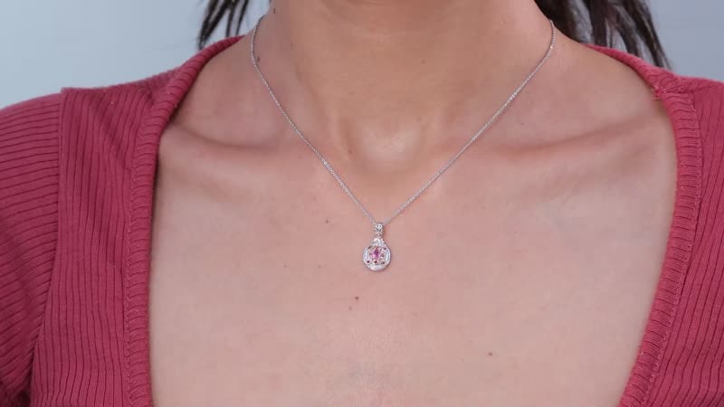 Premium Mahenge Spinel, Brown and White Zircon Timeless Pendant Necklace 20 Inches in 18K Vermeil Rose Gold and Rhodium Over Sterling Silver 0.30 ctw
