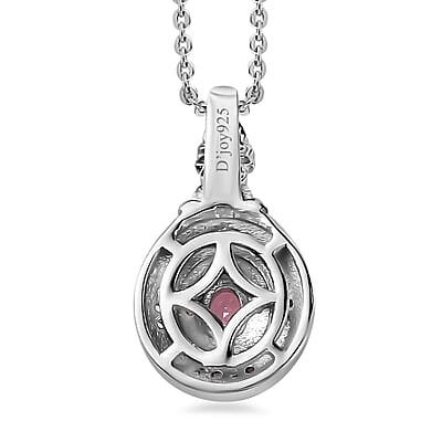 Premium Mahenge Spinel, Brown and White Zircon Timeless Pendant Necklace 20 Inches in 18K Vermeil Rose Gold and Rhodium Over Sterling Silver 0.30 ctw