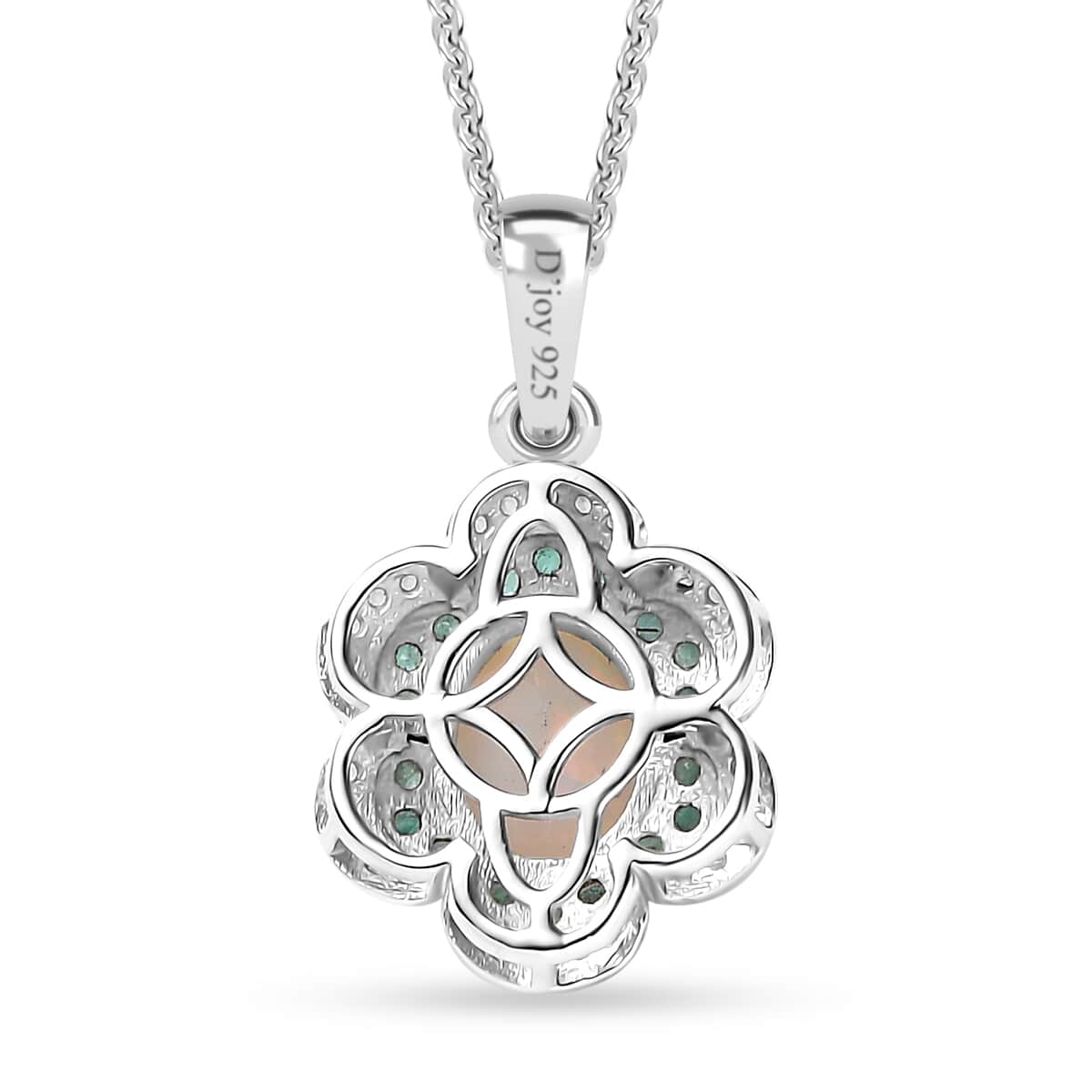 Premium Ethiopian Welo Opal and Multi Gemstone 1.65 ctw Whispering Petals Pendant Necklace in Rhodium Over Sterling Silver 20 Inches image number 5