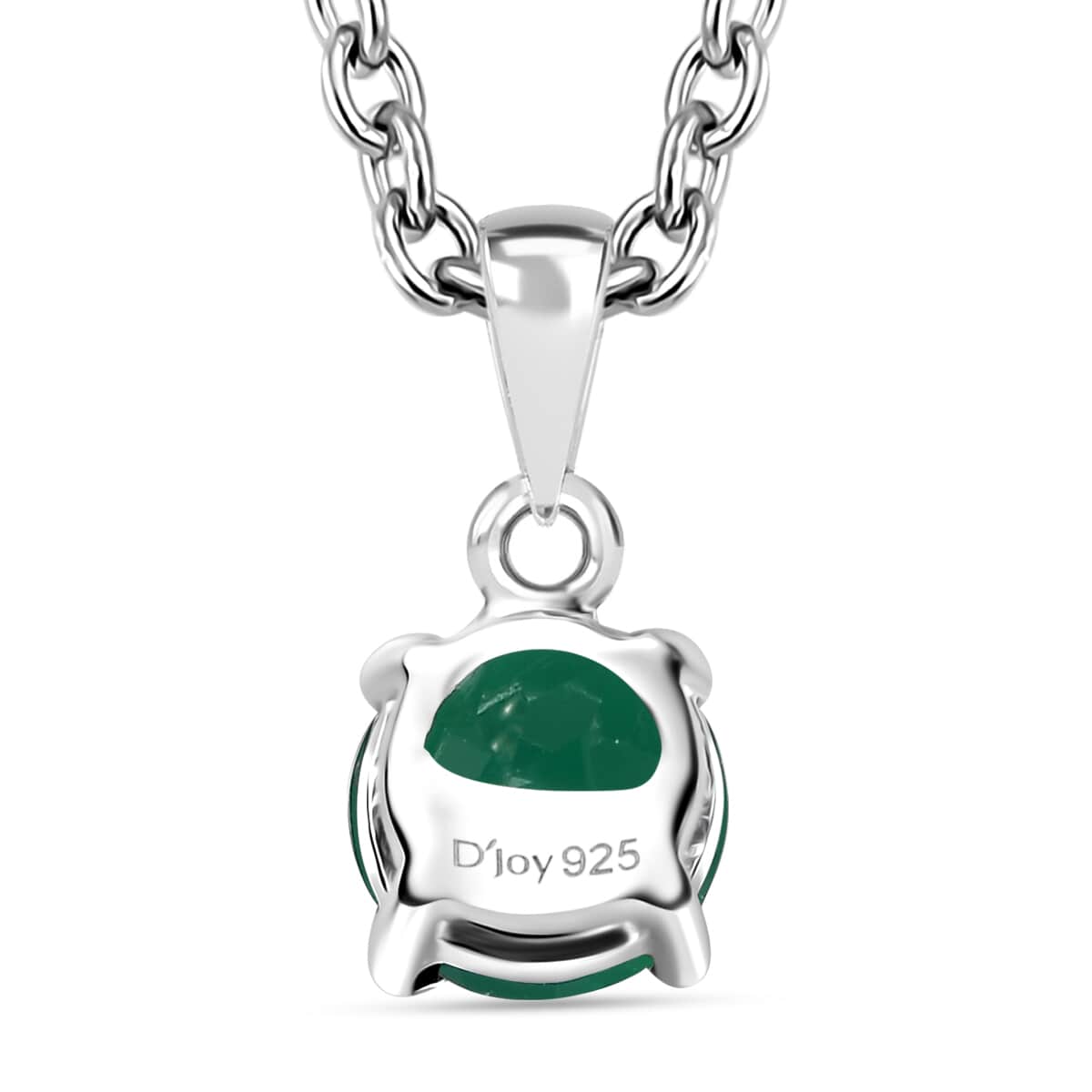 Green Onyx 2.60 ctw Solitaire Stud Earrings and Pendant in Sterling Silver with Stainless Steel Necklace 20 Inches image number 4