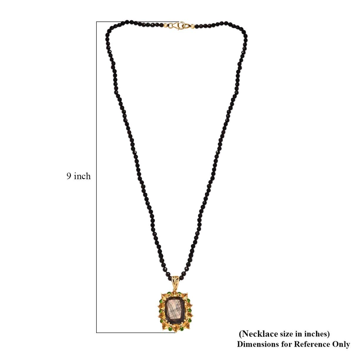 Zawadi Chocolate Sapphire and Multi Gemstone Floral Pendant with Beaded Necklace 20 Inches in 18K Vermeil Yellow Gold Over Sterling Silver 44.00 ctw image number 5