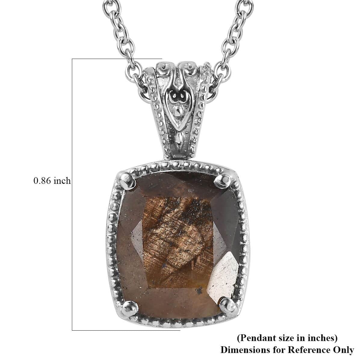 Zawadi Chocolate Sapphire Solitaire Pendant Necklace 20 Inches in Stainless Steel 7.25 ctw image number 6