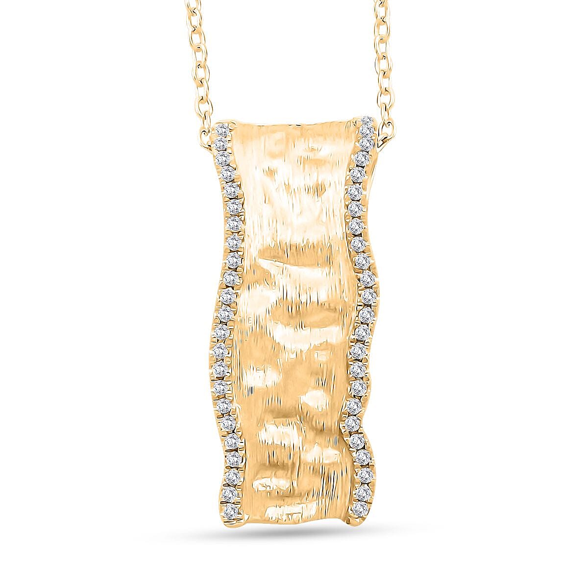 Clarte Sable Collection Moissanite Pendant Necklace 18 Inches in Vermeil Yellow Gold Over Sterling Silver 0.20 ctw