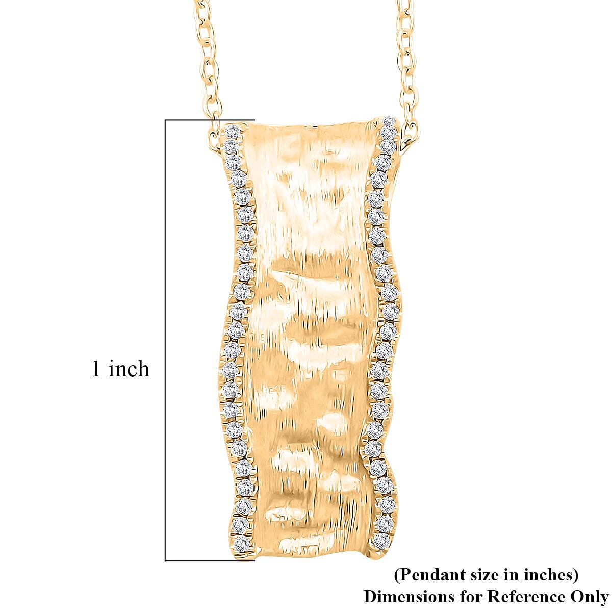Clarte Sable Collection Moissanite Pendant Necklace 18 Inches in Vermeil Yellow Gold Over Sterling Silver 0.20 ctw