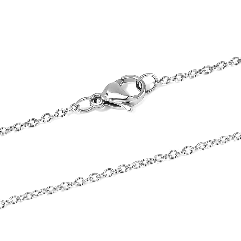 Shungite Carving 75.00 ctw Wolf Head Pendant in Rhodium Over Sterling Silver with Stainless Steel Necklace 20 Inches