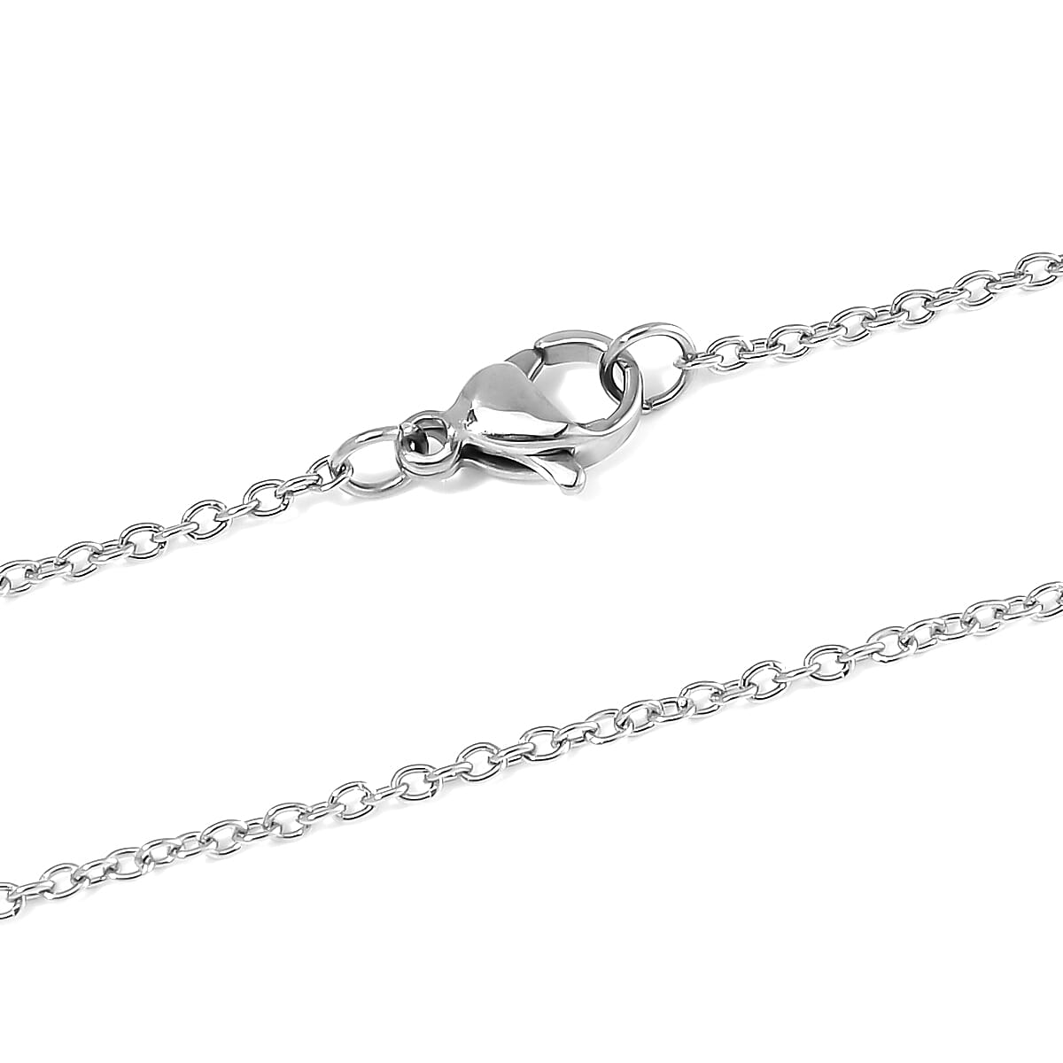 Shungite 45x25mm 55.00 ctw Tapered Rectangular Shape Pendant in Rhodium Over Sterling Silver with Stainless Steel Necklace 20 Inches