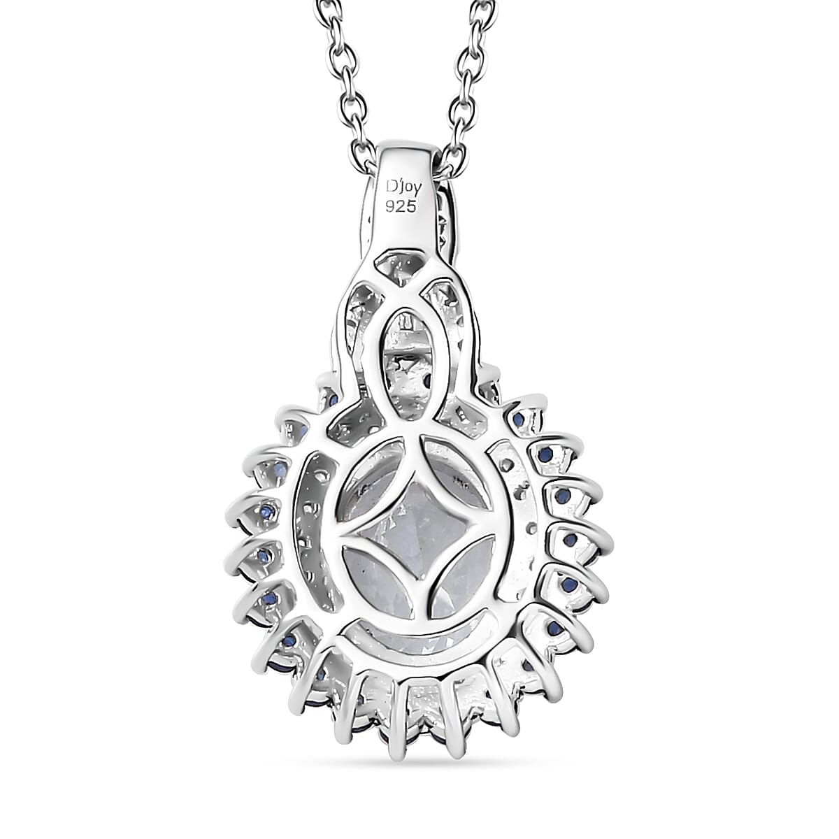 Mangoro Aquamarine and Multi Gemstone 3.40 ctw Oceanic Symphony Pendant Necklace in Rhodium Over Sterling Silver 20 Inches