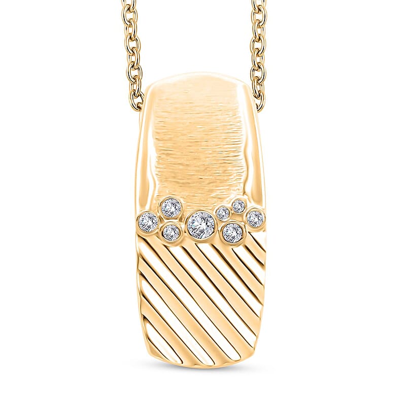 Clarte Kaleidoscope Collection Moissanite Pendant Necklace 18 Inches in Vermeil Yellow Gold Over Sterling Silver 0.20 ctw