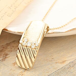 Clarte Kaleidoscope Collection Moissanite Pendant Necklace 18 Inches in Vermeil Yellow Gold Over Sterling Silver 0.20 ctw