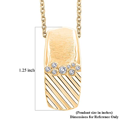 Clarte Kaleidoscope Collection Moissanite Pendant Necklace 18 Inches in Vermeil Yellow Gold Over Sterling Silver 0.20 ctw