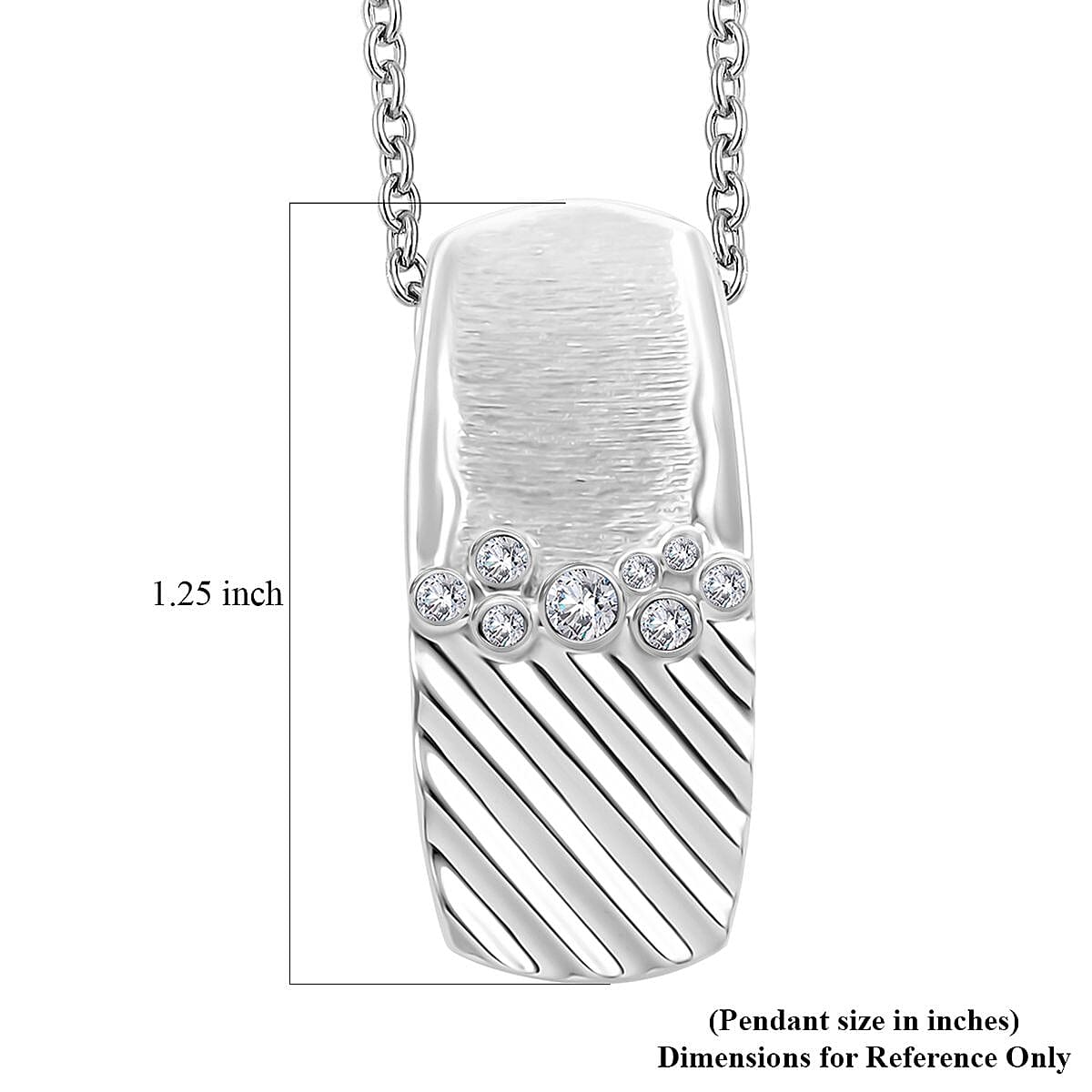 Clarte Kalidoscope Collection Moissanite Pendant Necklace 18 Inches in Platinum Over Sterling Silver 0.20 ctw image number 5
