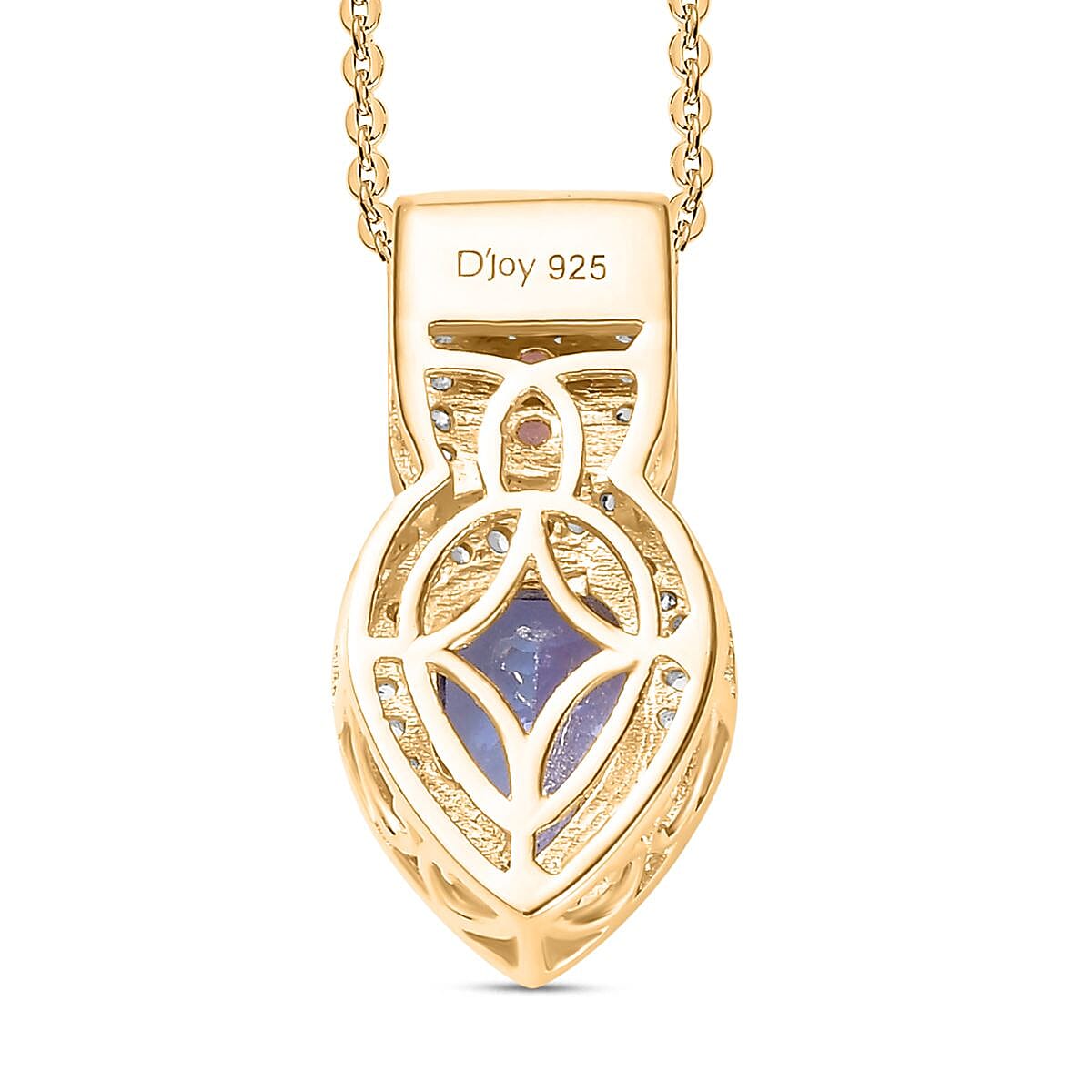 Tanzanite and Multi Gemstone Pendant Necklace 20 Inches in 18K Vermeil Yellow Gold Over Sterling Silver 1.65 ctw image number 4