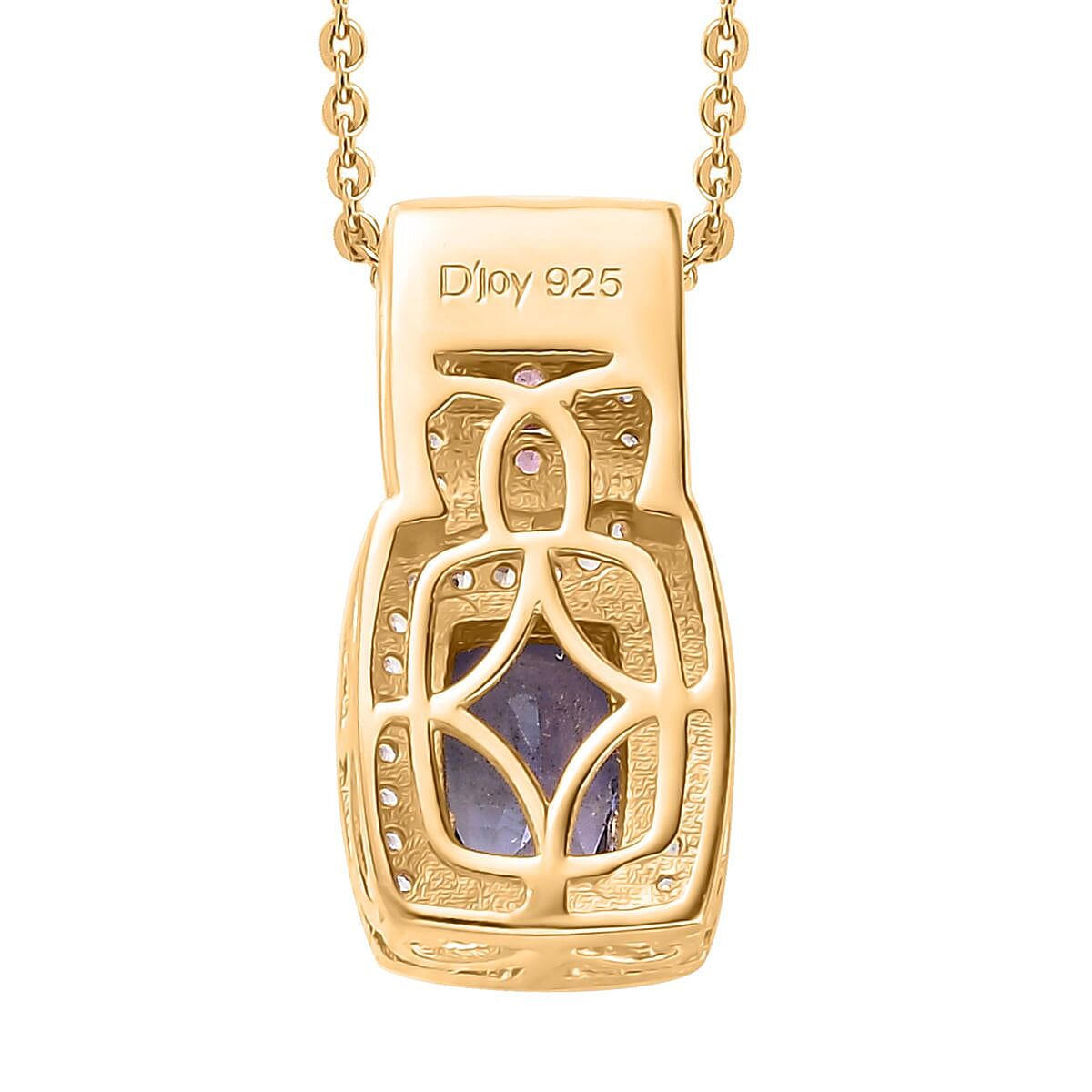 Tanzanite and Multi Gemstone Pendant Necklace 20 Inches in 18K Vermeil Yellow Gold Over Sterling Silver 1.55 ctw image number 4