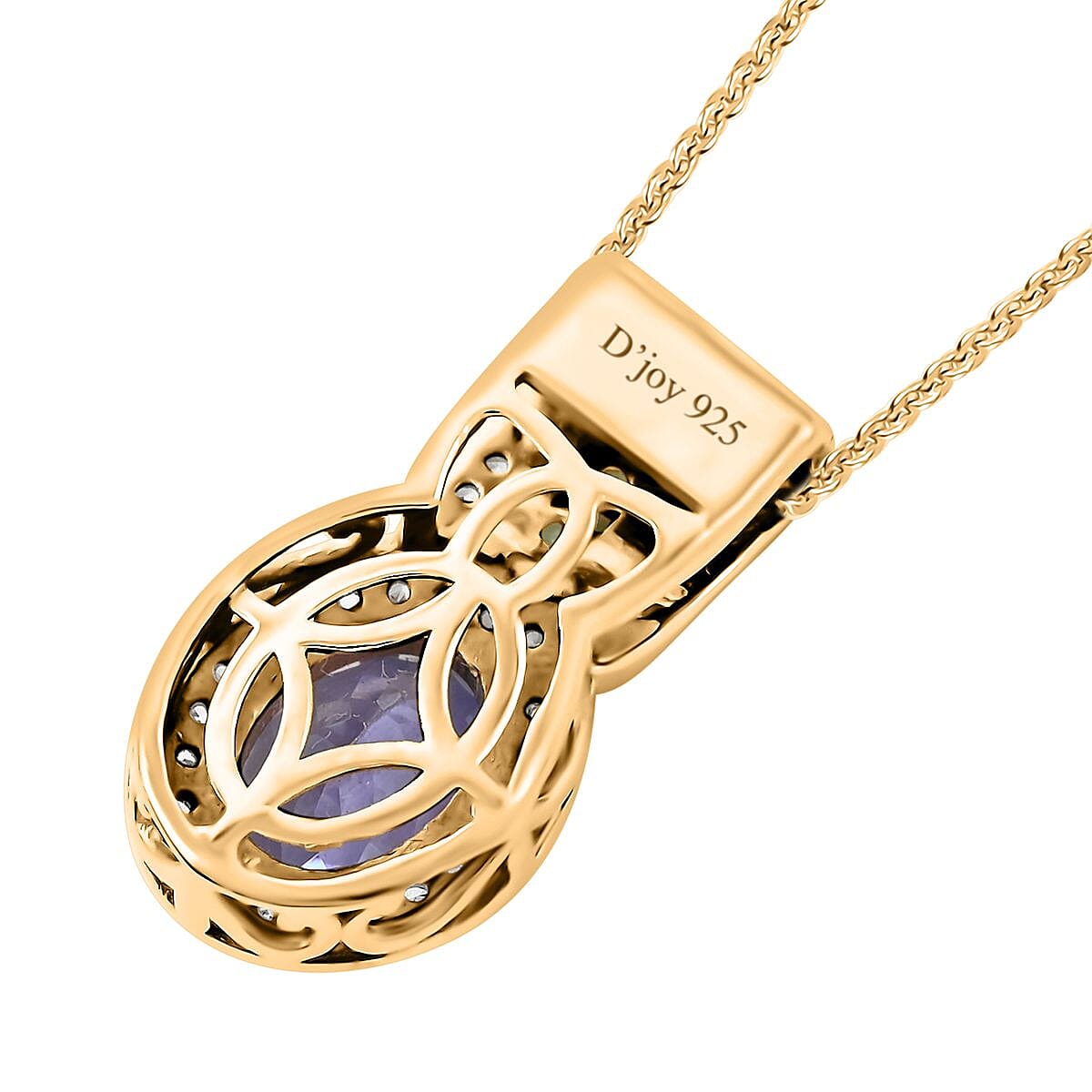 Tanzanite and Multi Gemstone Euphoria Pendant Necklace 20 Inches in 18K Vermeil Yellow Gold Over Sterling Silver 1.65 ctw