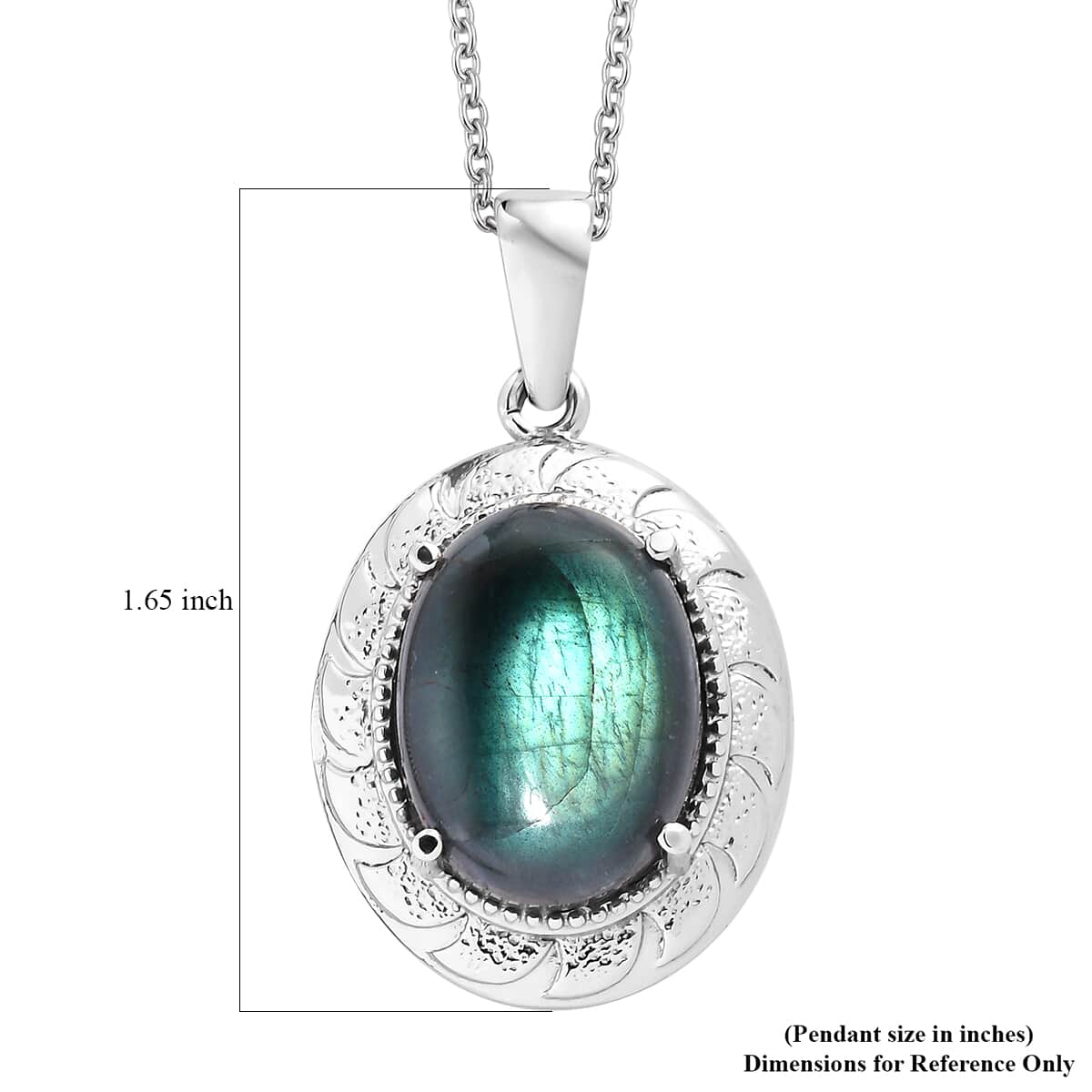 Karis Malagasy Labradorite 17.35 ctw Pendant in Platinum Bond with Stainless Steel Necklace 20 Inches image number 7