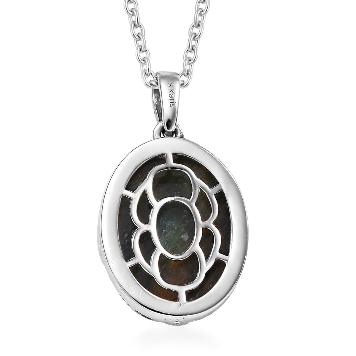 Karis Malagasy Labradorite 20.25 ctw Pendant in Platinum Bond with Stainless Steel Necklace 20 Inches image number 4