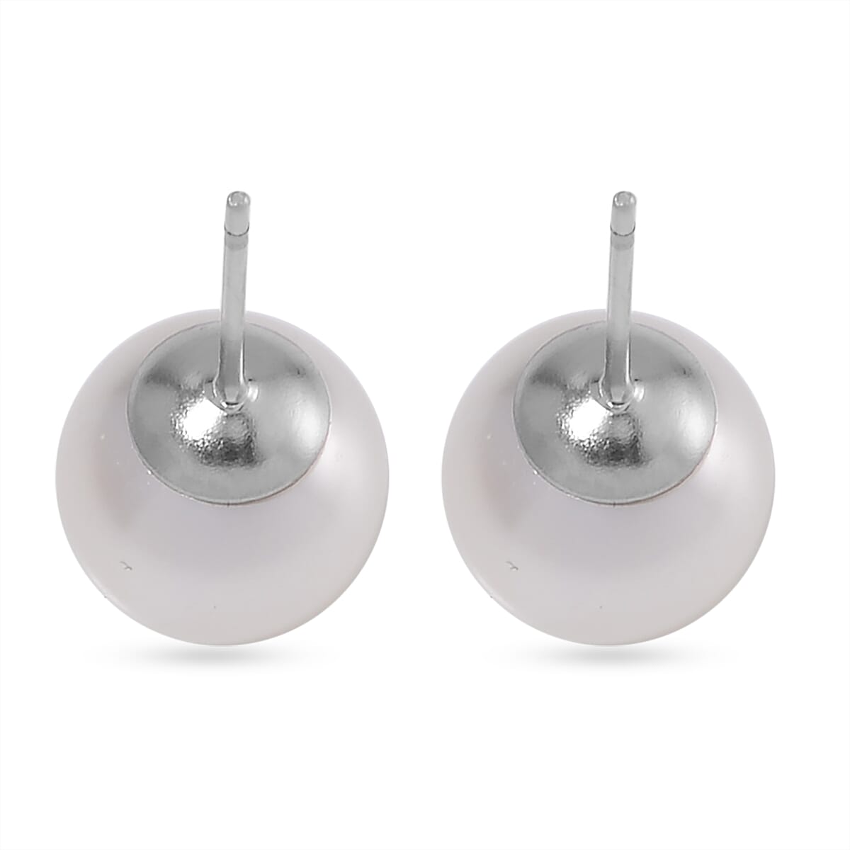 Multi Color Shell Pearl and White Crystal Bracelet (6.50-8.00In) and Stud Earrings in ION Plated YG Stainless Steel image number 7