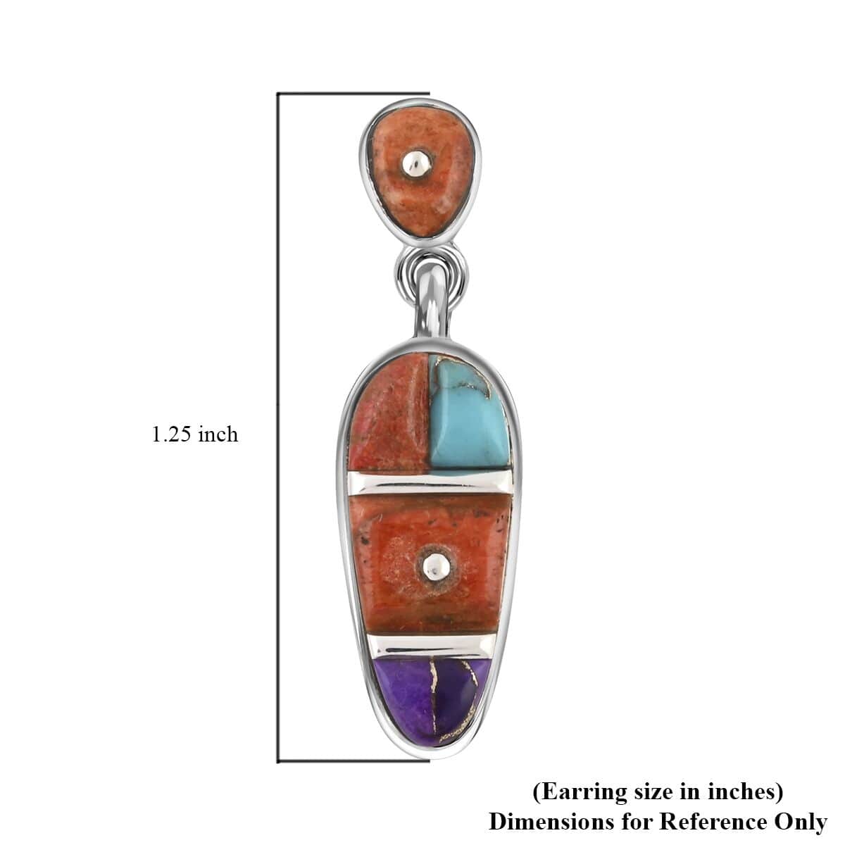 Santa Fe Style Multi Gemstone Earrings and Pendant in Sterling Silver 80.00 ctw image number 5