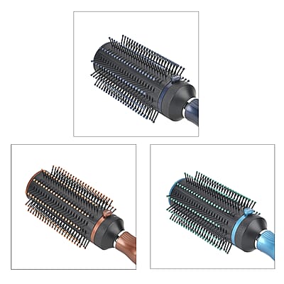 Set of 5 Portable Easy Clean Rotating Brush - 2 Navy, 2 Blue and 1 Brown (9.85x2.76)
