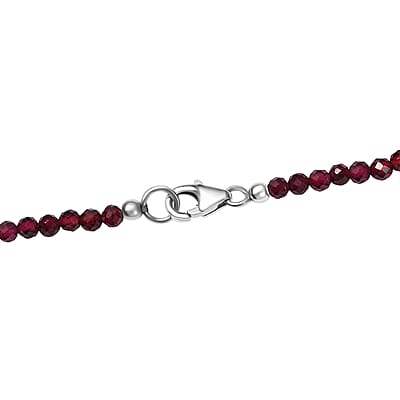 Moon Glow Moonstone and White Zircon Medallion Pendant with Rhodolite Garnet Beaded Necklace 20 Inches in Rhodium Over Sterling Silver 83.00 ctw