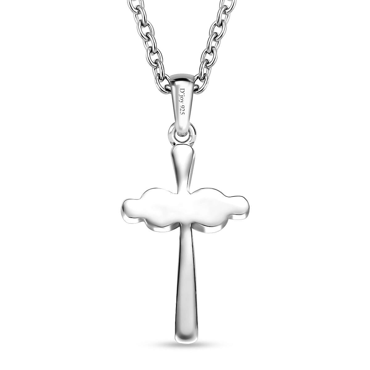 14K Yellow Gold and Rhodium Over Sterling Silver Infinity Cross Pendant with Stainless Steel Necklace 20 Inches